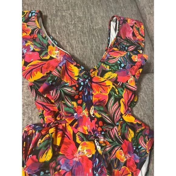 ELOQUII Ruffle Tie Waist One-Piece Swimsuit NEW size 16 - Picture 4 of 9